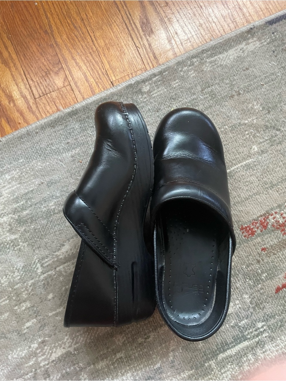 Dansko Black Leather Clogs